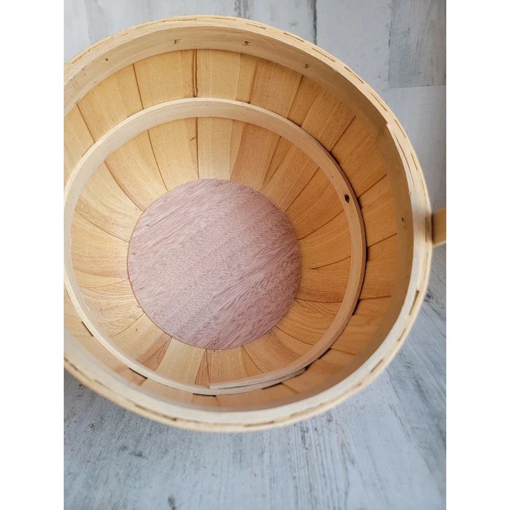 Vintage style‎ bushel basket picnic round home decor storage tan